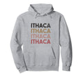 Ithaca New York Distressed Hoodie - Novelty Apparel for Adults - T-Shirt, Sweatshirt, Hoodie
