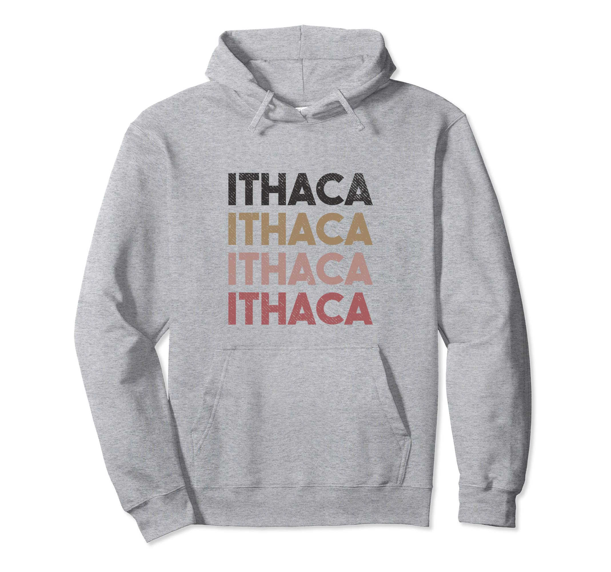 Ithaca New York Distressed Hoodie - Novelty Apparel for Adults - T-Shirt, Sweatshirt, Hoodie