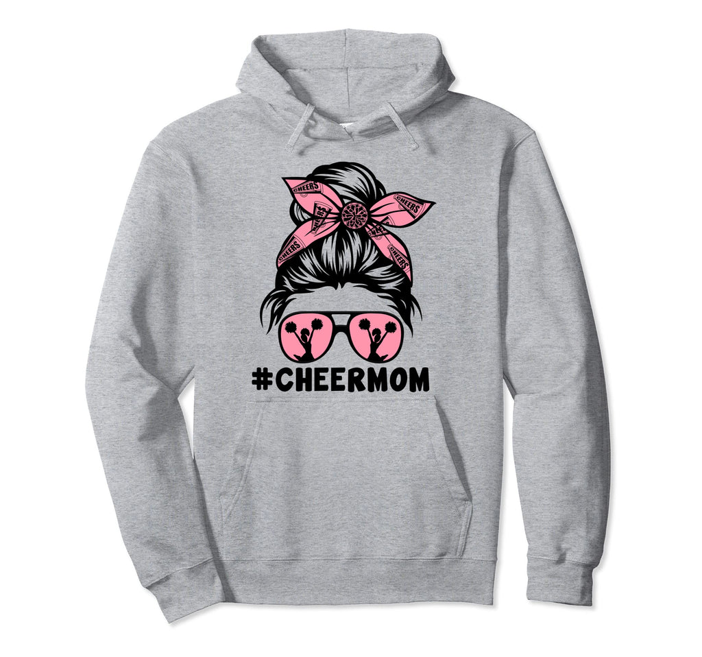 4Mjz Messy Bun Cheer Mom Cheerleader Hoodie - Aesthetic Graphic for Adults - T-Shirt, Sweatshirt, Hoodie