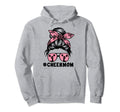 4Mjz Messy Bun Cheer Mom Cheerleader Hoodie - Aesthetic Graphic for Adults - T-Shirt, Sweatshirt, Hoodie