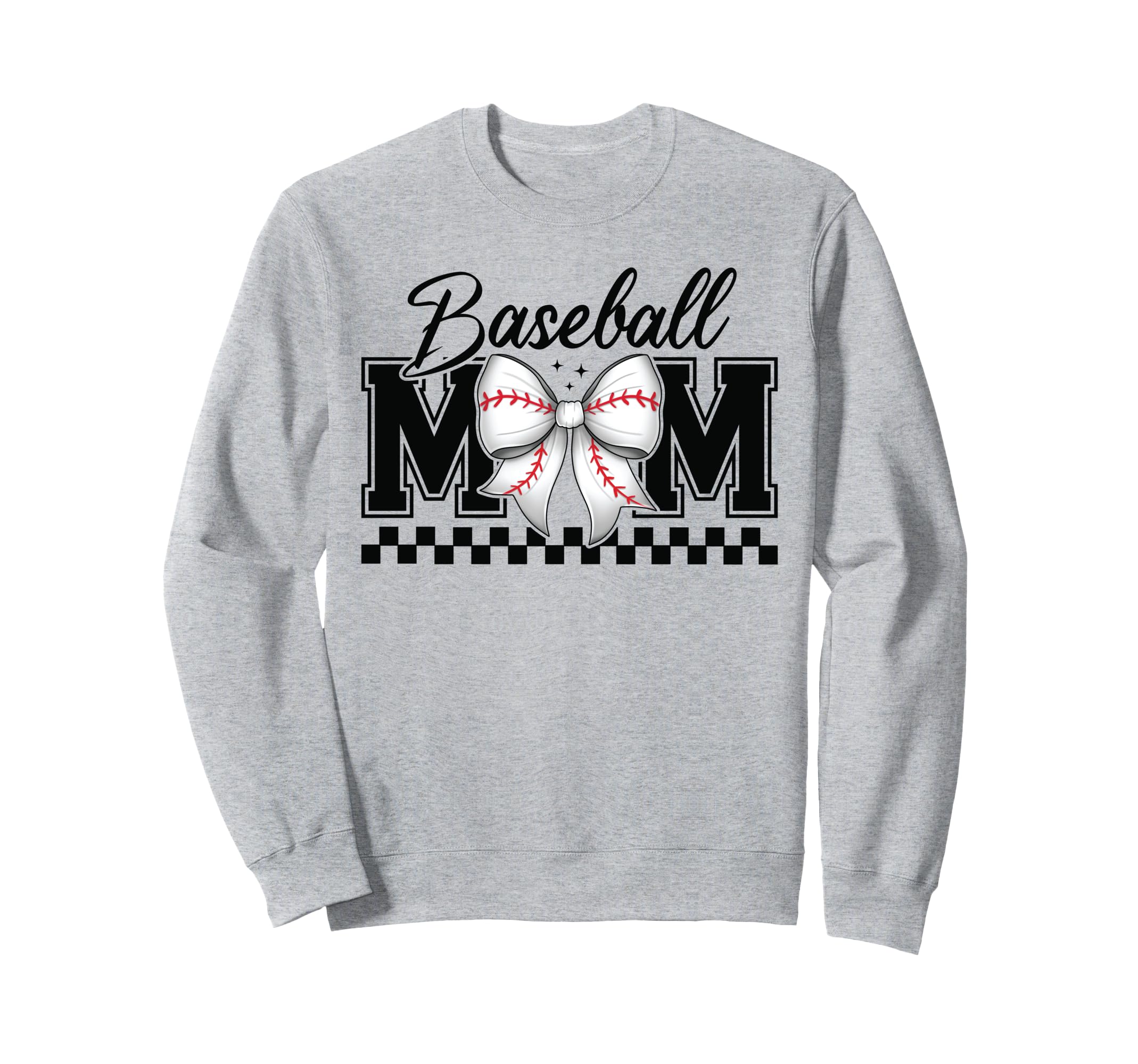 Baseball Mom Coquette Bow Game Sweatshirt - Minimalist Print for Adults - T-Shirt, Sweatshirt, Hoodie