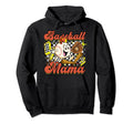 Baseball Mama Groovy Baseball Softball Mom Hoodie - Graphic Print Unisex - T-Shirt, Sweatshirt, Hoodie