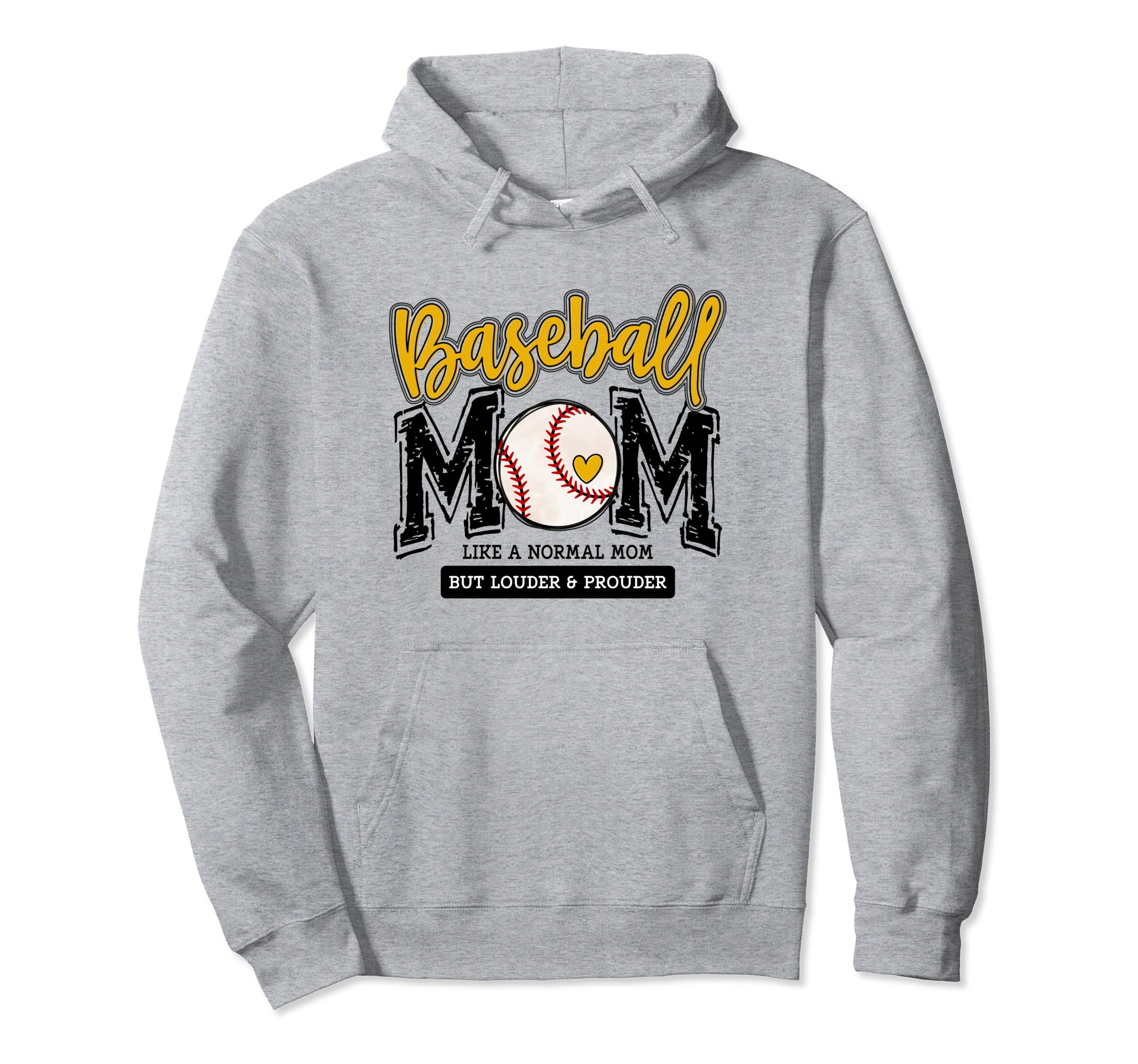 Baseball Mom Yellow Varsity Baseball Hoodie - Aesthetic Graphic Men Women - T-Shirt, Sweatshirt, Hoodie