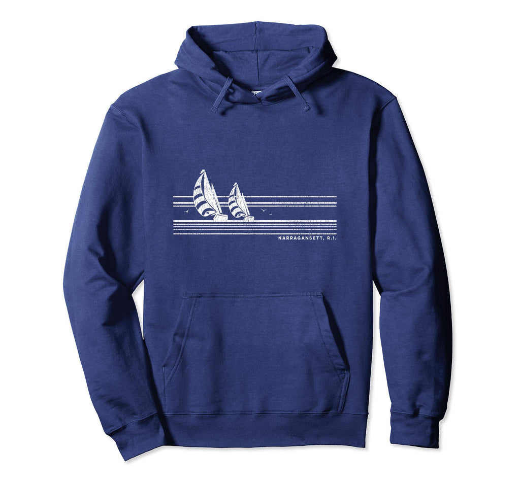 Narragansett Ri Sailing 70S Nautical Sailboat Hoodie - Graphic Print Unisex - T-Shirt, Sweatshirt, Hoodie