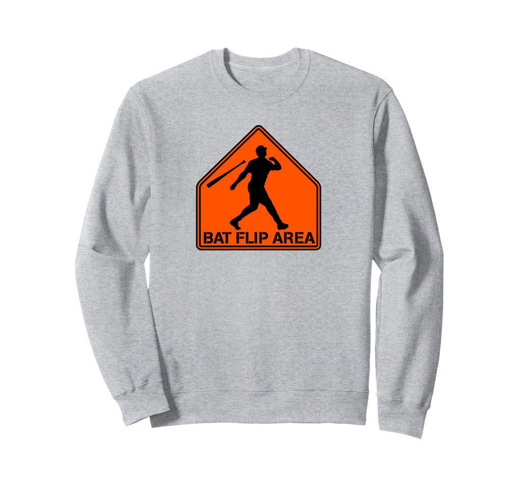 Funny Bat Flip Area Home Run Dinger Sweatshirt - Minimalist Print Unisex - T-Shirt, Sweatshirt, Hoodie