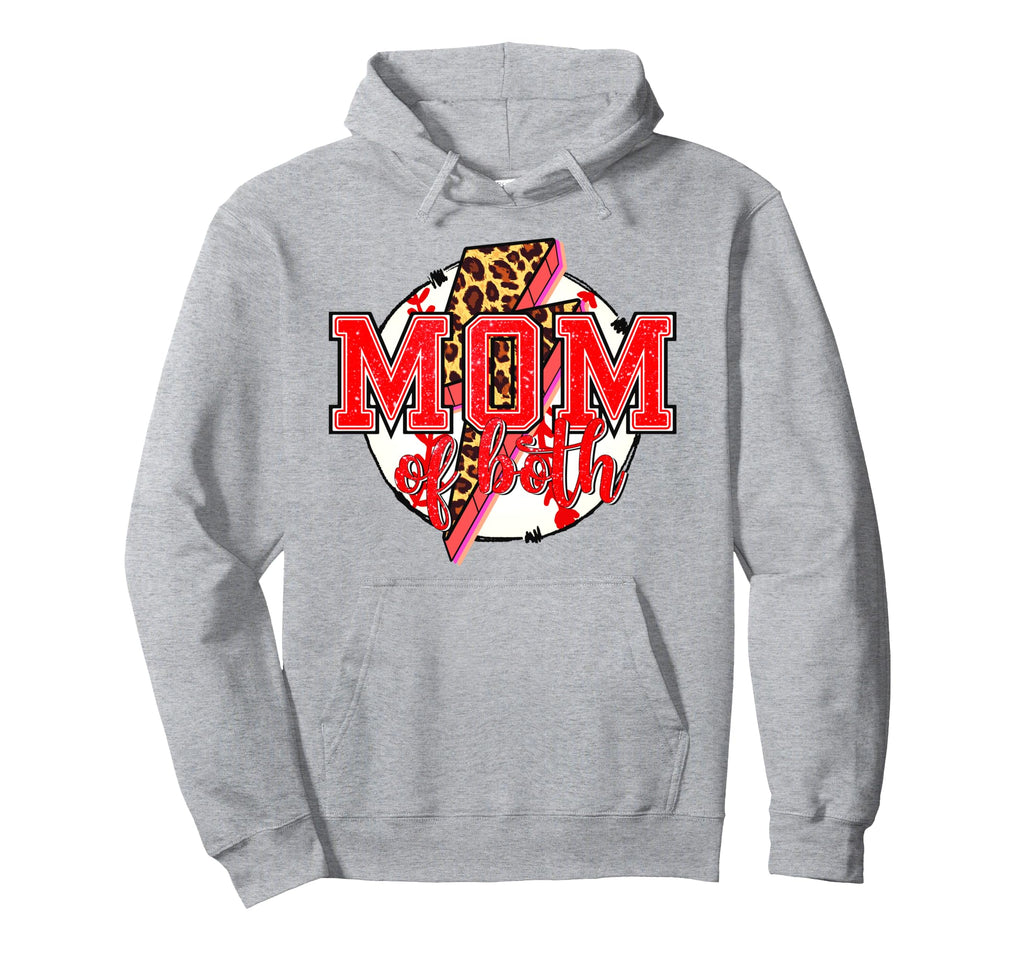 Mom Both Baseball Mama Softball Mother Hoodie - Unique Graphic Men Women - T-Shirt, Sweatshirt, Hoodie
