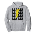 Softball Mama Distressed Lightning Hoodie - Aesthetic Graphic for Adults - T-Shirt, Sweatshirt, Hoodie