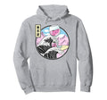 Surfing Wine Glass Kanagawa Wave Kawaii Hoodie - Unique Graphic Unisex - T-Shirt, Sweatshirt, Hoodie