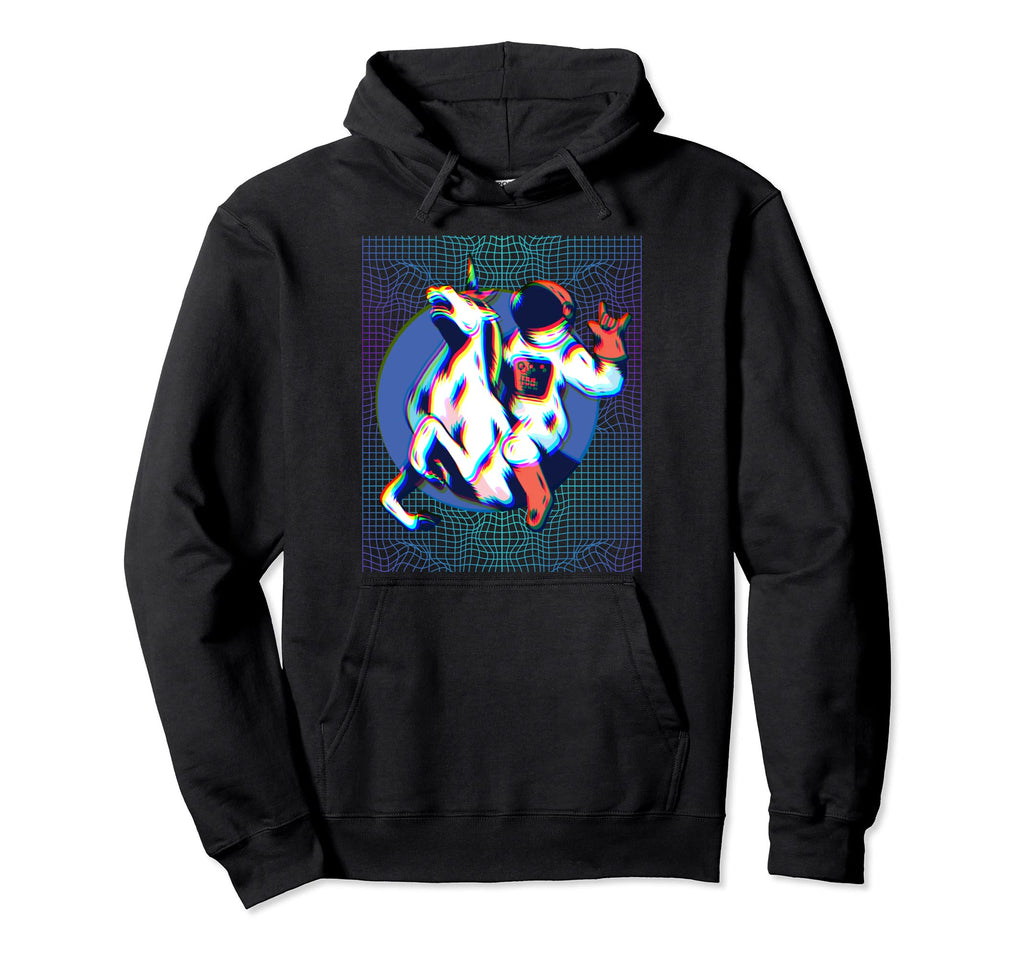 Astronaut Glitchy Vaporwave Space Rocket Hoodie - Minimalist Print Unisex - T-Shirt, Sweatshirt, Hoodie