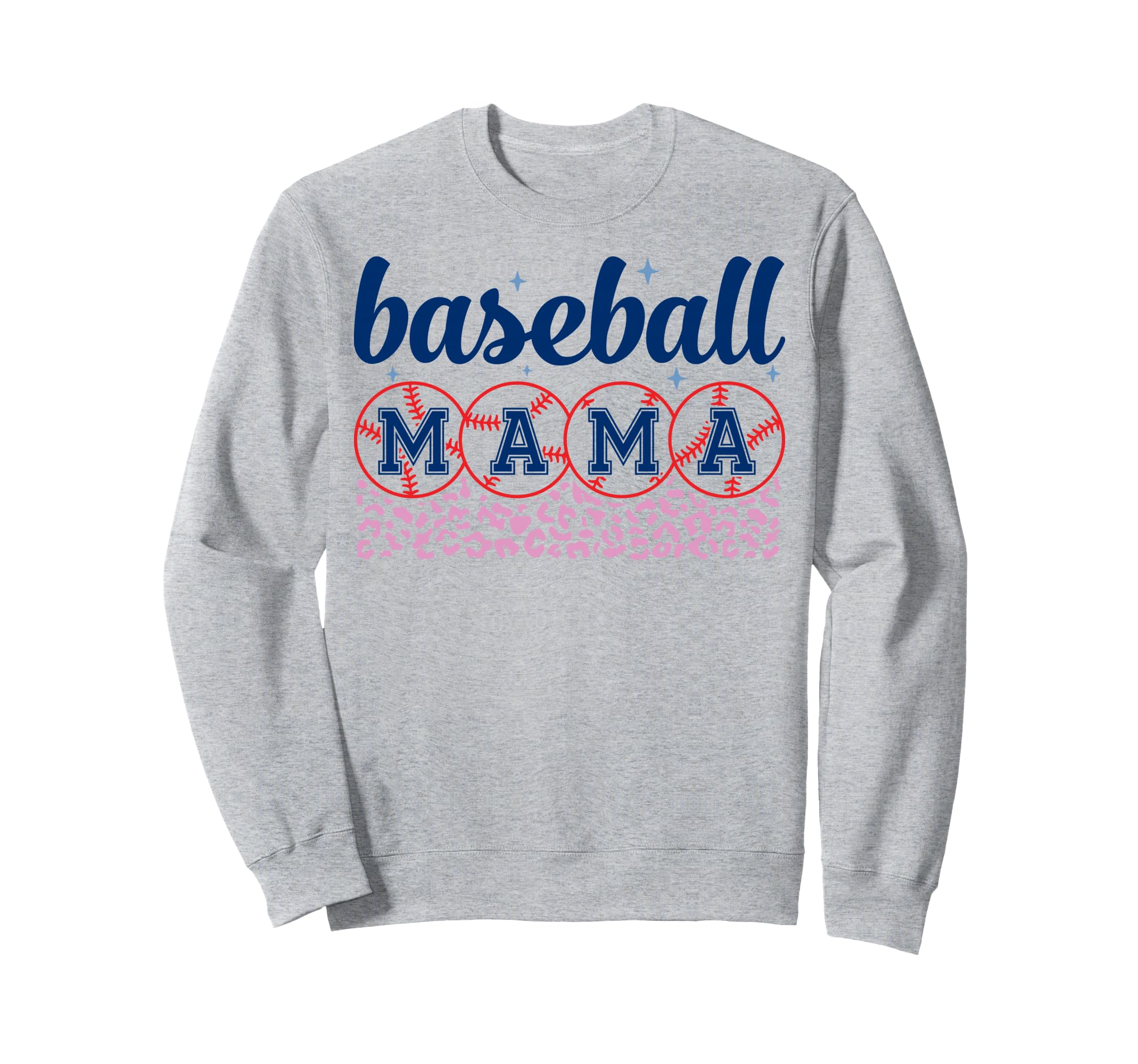 Baseball Mama Mom Leopard Sweatshirt - Casual Everyday Wear Men Women - T-Shirt, Sweatshirt, Hoodie
