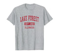 Lake Forest Illinois Il Sports Red T-Shirt - Graphic Print Men Women - T-Shirt, Sweatshirt, Hoodie