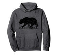 California Bear Distressed Hoodie - Custom Art Print Unisex - T-Shirt, Sweatshirt, Hoodie
