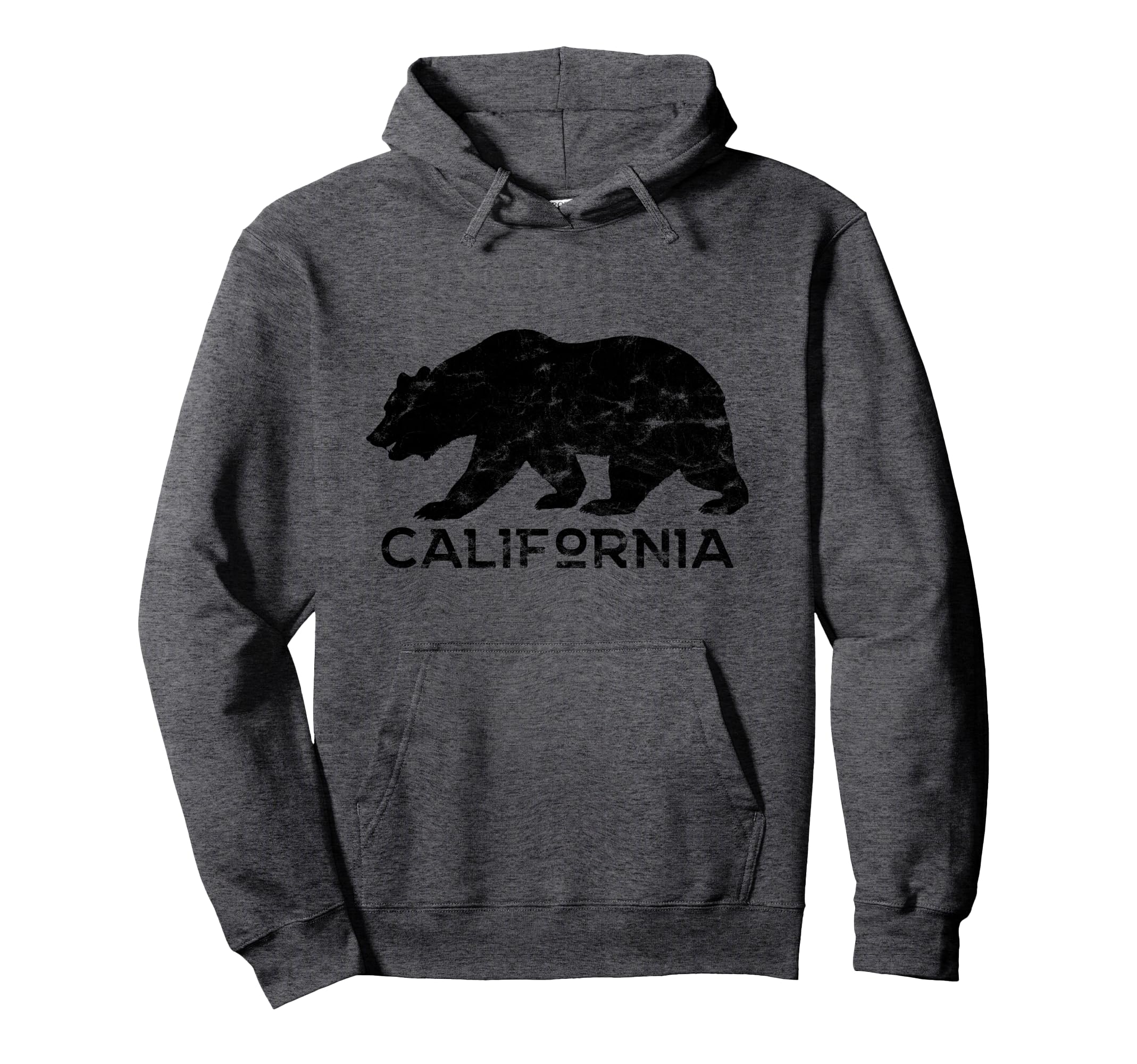 California Bear Distressed Hoodie - Custom Art Print Unisex - T-Shirt, Sweatshirt, Hoodie