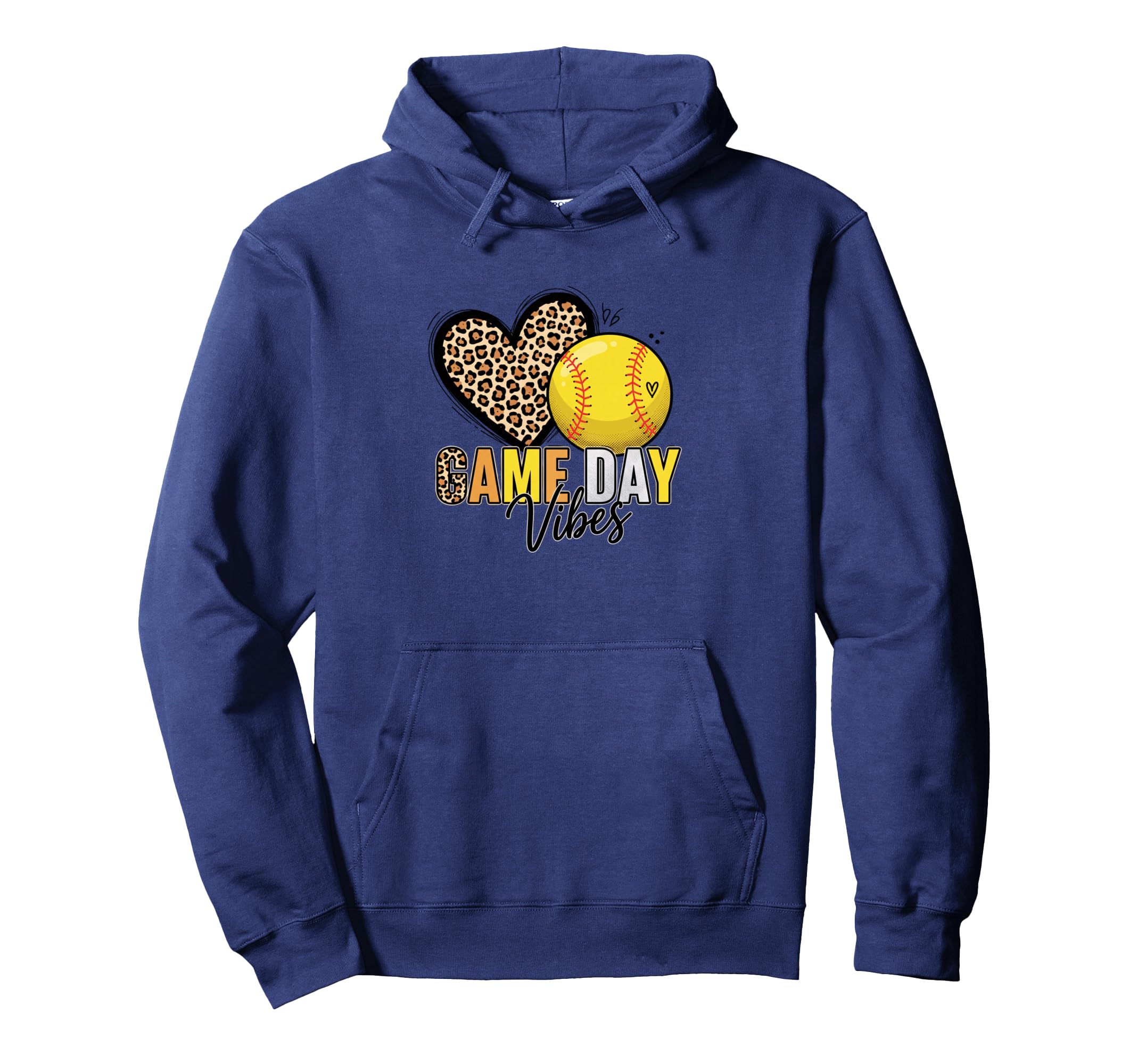 Softball Mom Game Day Vibes Leopard Heart Hoodie - Custom Art Print Unisex - T-Shirt, Sweatshirt, Hoodie
