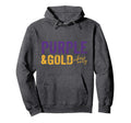Purple And Gold Vibes Only Game Day Hoodie - Custom Art Print for Adults - T-Shirt, Sweatshirt, Hoodie