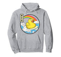 Surfing Rubber Duck Japanese Waves Hoodie - Minimalist Print for Adults - T-Shirt, Sweatshirt, Hoodie