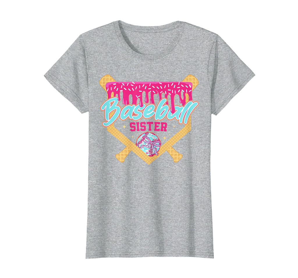 Baseball Sister Drip Ice Cream Baseball T-Shirt - Graphic Print Unisex - T-Shirt, Sweatshirt, Hoodie