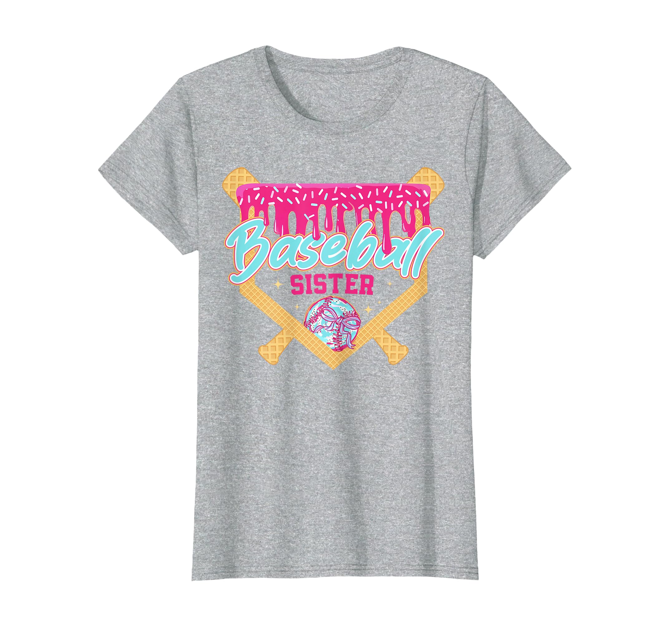 Baseball Sister Drip Ice Cream Baseball T-Shirt - Graphic Print Unisex - T-Shirt, Sweatshirt, Hoodie