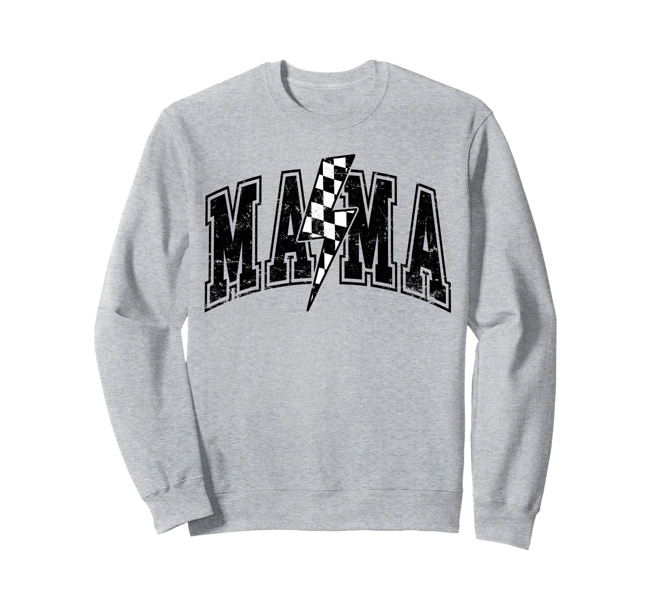 Mama Lightning Bolt Checkered Sweatshirt - Aesthetic Graphic Unisex - T-Shirt, Sweatshirt, Hoodie