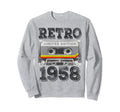 1958 64 Year Old Cassette Tape Sweatshirt - Casual Everyday Wear Unisex - T-Shirt, Sweatshirt, Hoodie