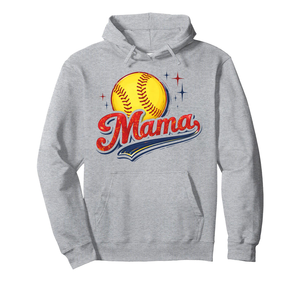 Softball Mama Mom Softball Game Day Hoodie - Aesthetic Graphic Unisex - T-Shirt, Sweatshirt, Hoodie