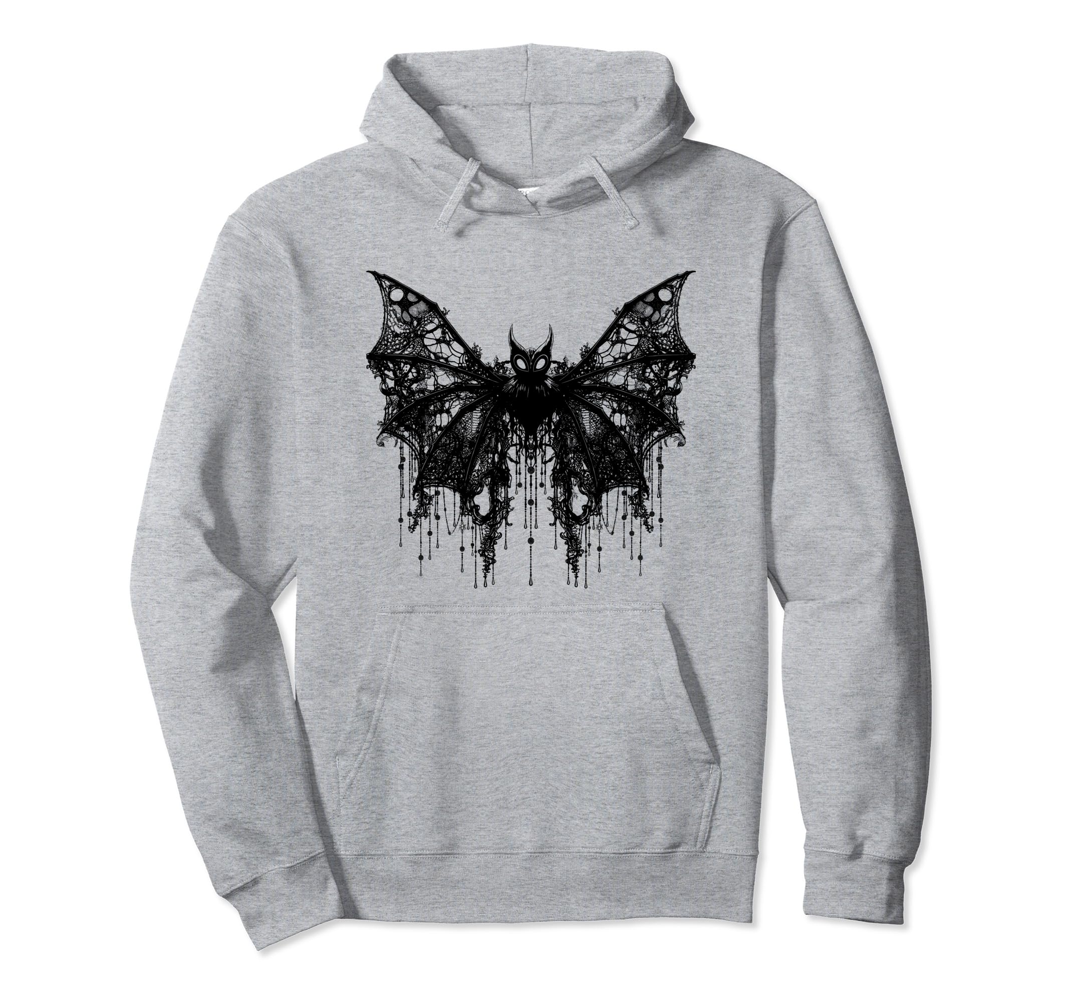 Bat Coquette Bow Halloween Bow Black Hoodie - Unique Graphic for Adults - T-Shirt, Sweatshirt, Hoodie