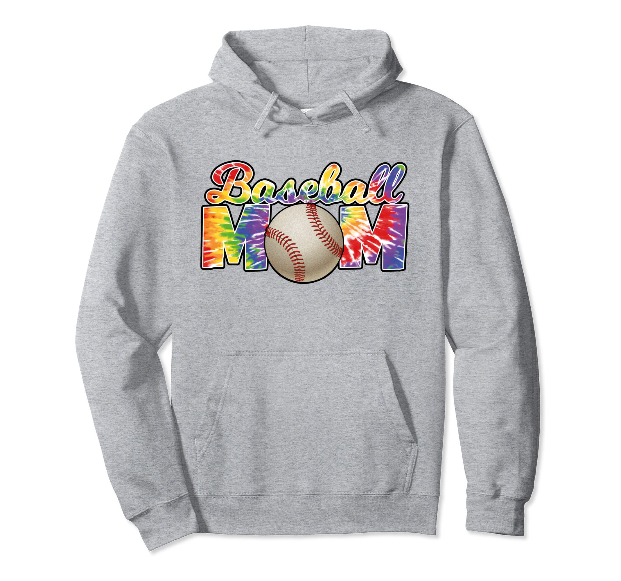 Baseball Mom Tie Dye Hippie Baseball Hoodie - Unique Graphic Unisex - T-Shirt, Sweatshirt, Hoodie
