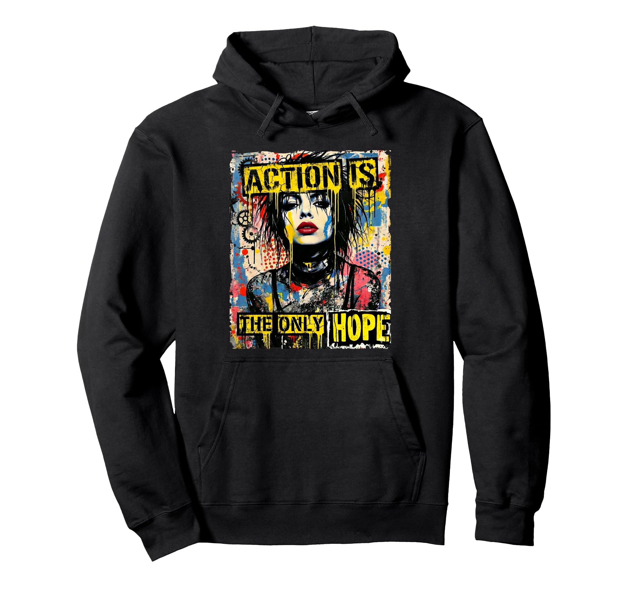 Punk Colorful 90S Grunge Graffiti Hoodie - Custom Art Print Men Women - T-Shirt, Sweatshirt, Hoodie