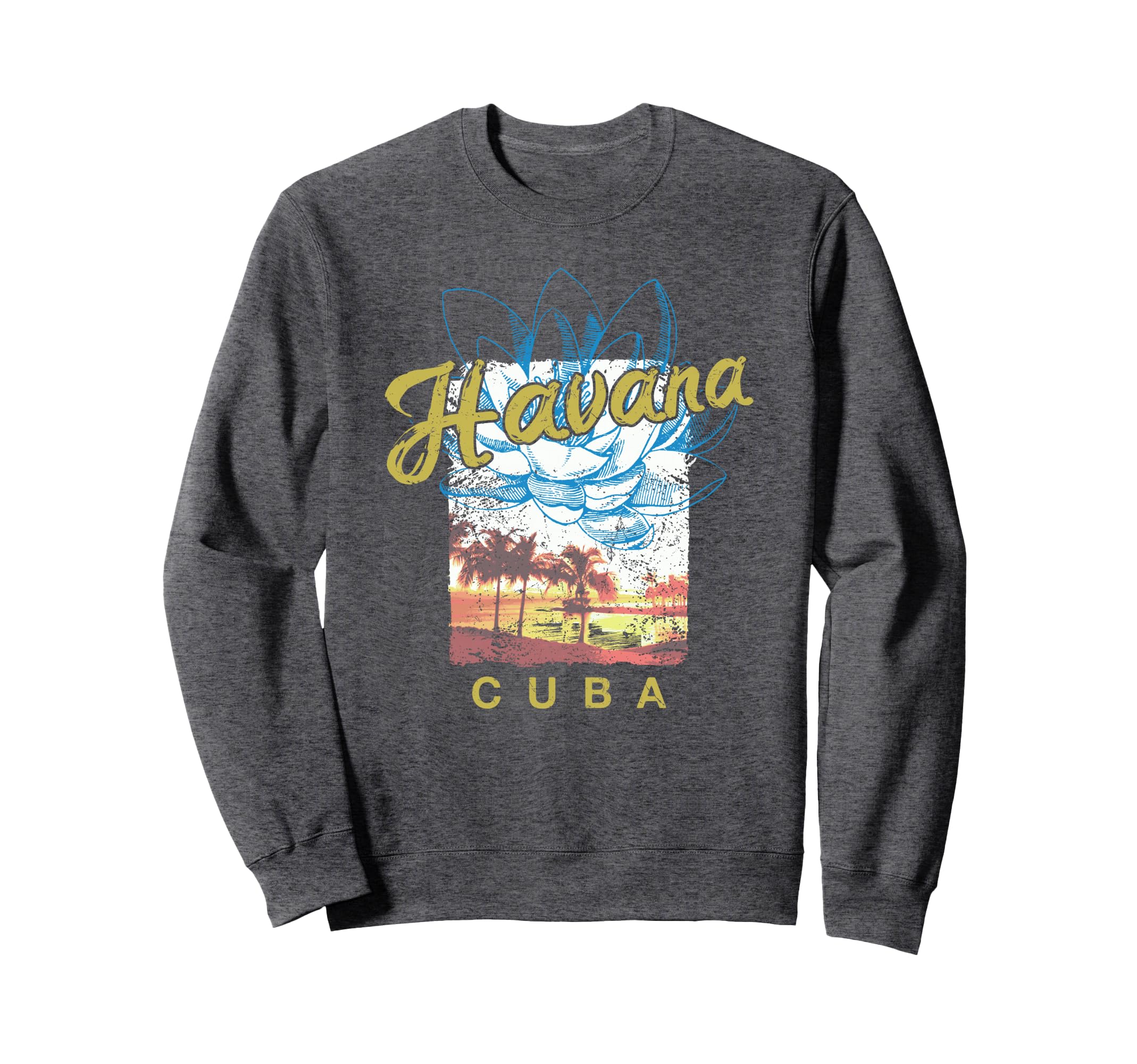 Cuba Havana Sunset Cuban Sweatshirt - Unique Graphic Men Women - T-Shirt, Sweatshirt, Hoodie
