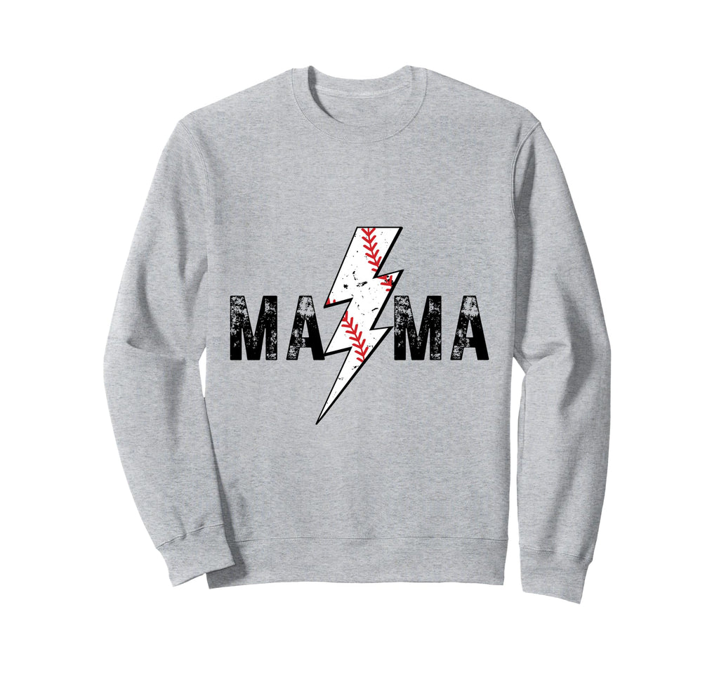 Baseball Mama Thunderbolt Sweatshirt - Custom Art Print Unisex - T-Shirt, Sweatshirt, Hoodie