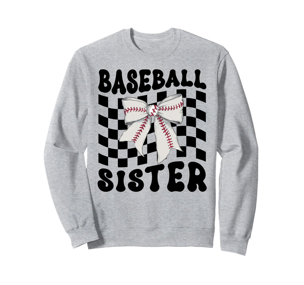 Baseball Sister Coquette Bow Funny Sweatshirt - Novelty Apparel Men Women - T-Shirt, Sweatshirt, Hoodie