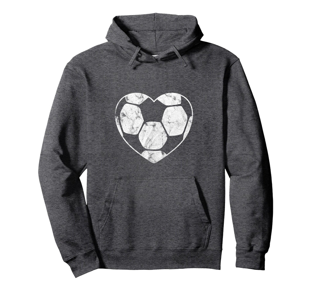 Soccer Ball Heart Mom Fan Parent Hoodie - Casual Everyday Wear Unisex - T-Shirt, Sweatshirt, Hoodie