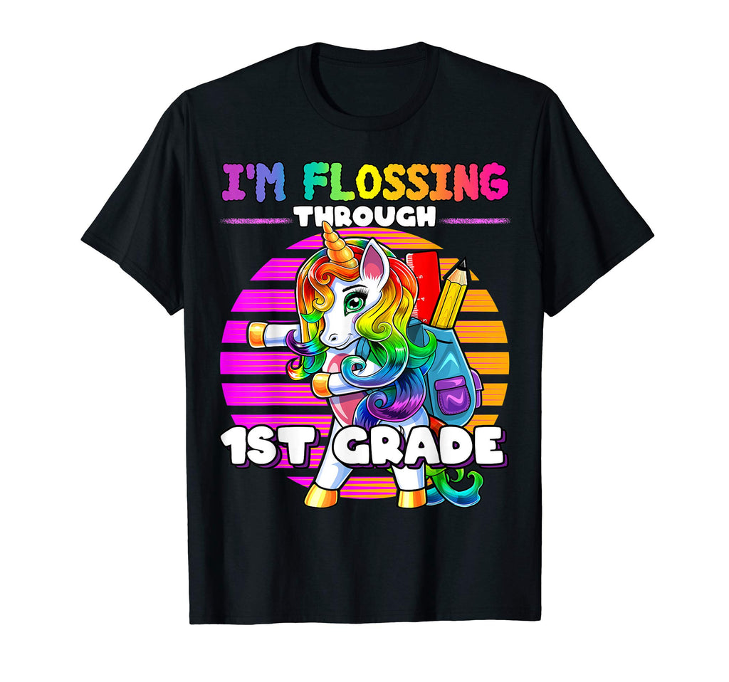 1St Grade Flossing Unicorn Back To T-Shirt - Minimalist Print Men Women - T-Shirt, Sweatshirt, Hoodie