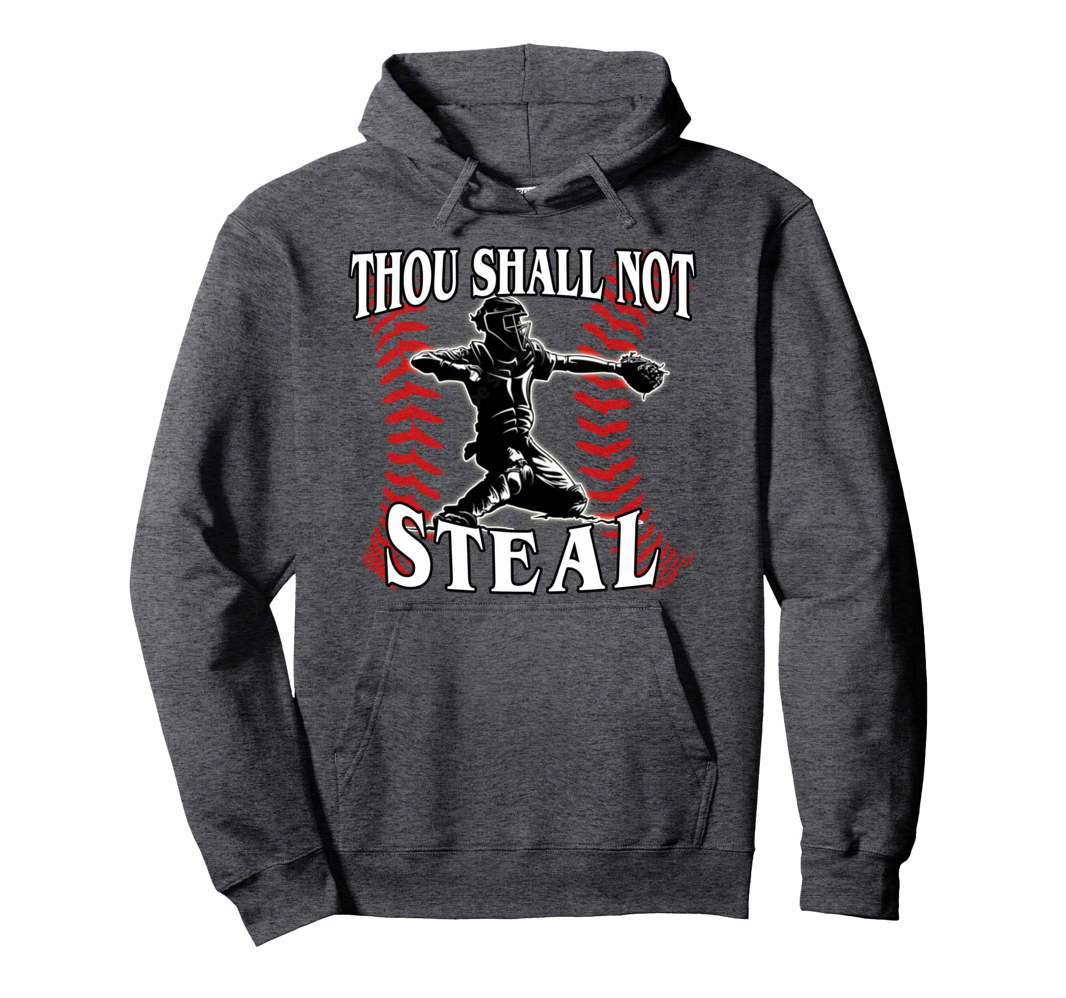Baseball Catcher Warning Thou Shall Hoodie - Aesthetic Graphic Men Women - T-Shirt, Sweatshirt, Hoodie