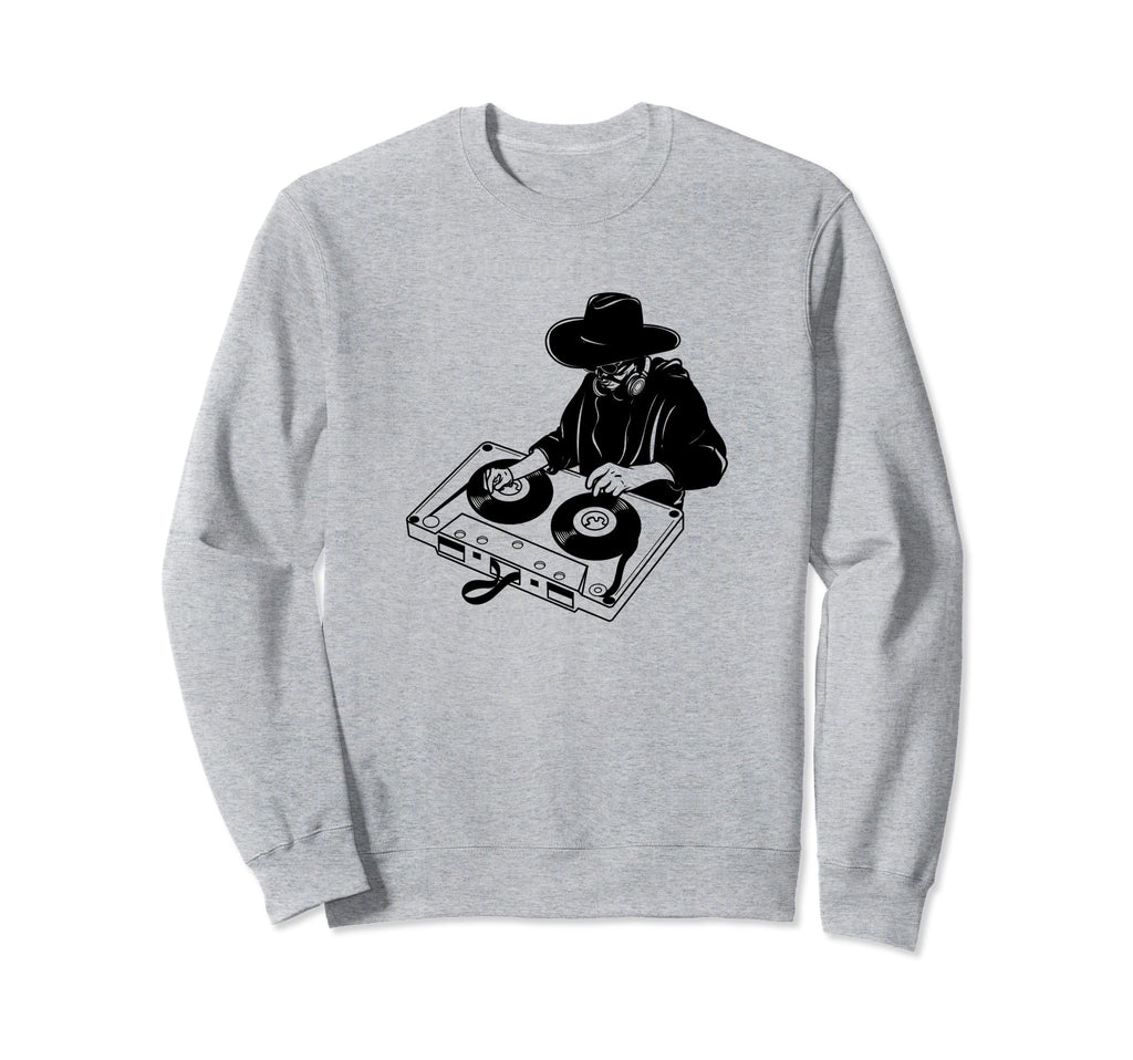 Cowboy Dj Turntable Cassette Tape Sweatshirt - Streetwear Style Unisex - T-Shirt, Sweatshirt, Hoodie