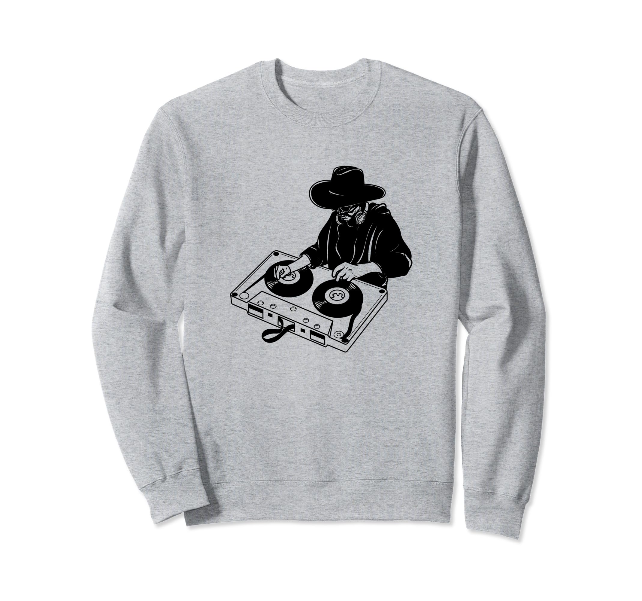 Cowboy Dj Turntable Cassette Tape Sweatshirt - Streetwear Style Unisex - T-Shirt, Sweatshirt, Hoodie