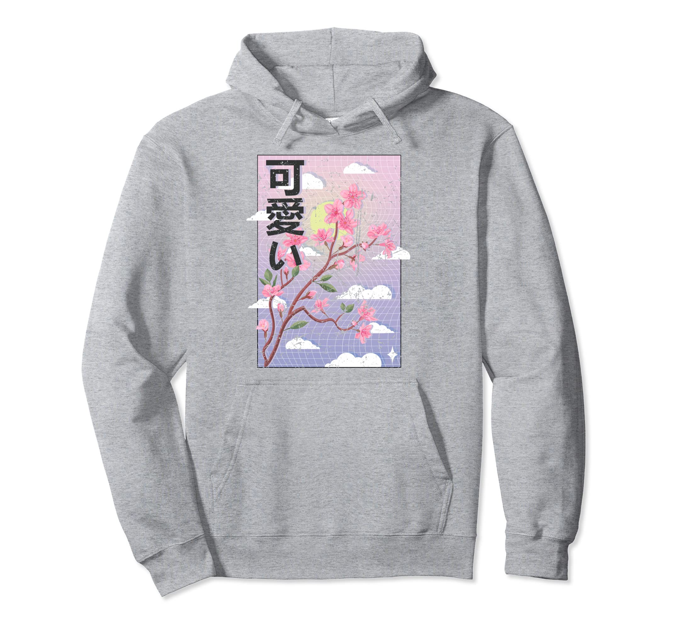 Grunge Japanese Cherry Blossom Sakura 90S Hoodie - Minimalist Print Unisex - T-Shirt, Sweatshirt, Hoodie