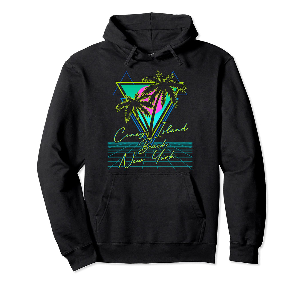Coney Island Beach New York 80S Hoodie - Custom Art Print Men Women - T-Shirt, Sweatshirt, Hoodie