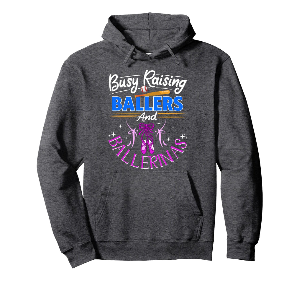 Baseball Dance Mom Busy Raising Ballers Hoodie - Custom Art Print Unisex - T-Shirt, Sweatshirt, Hoodie