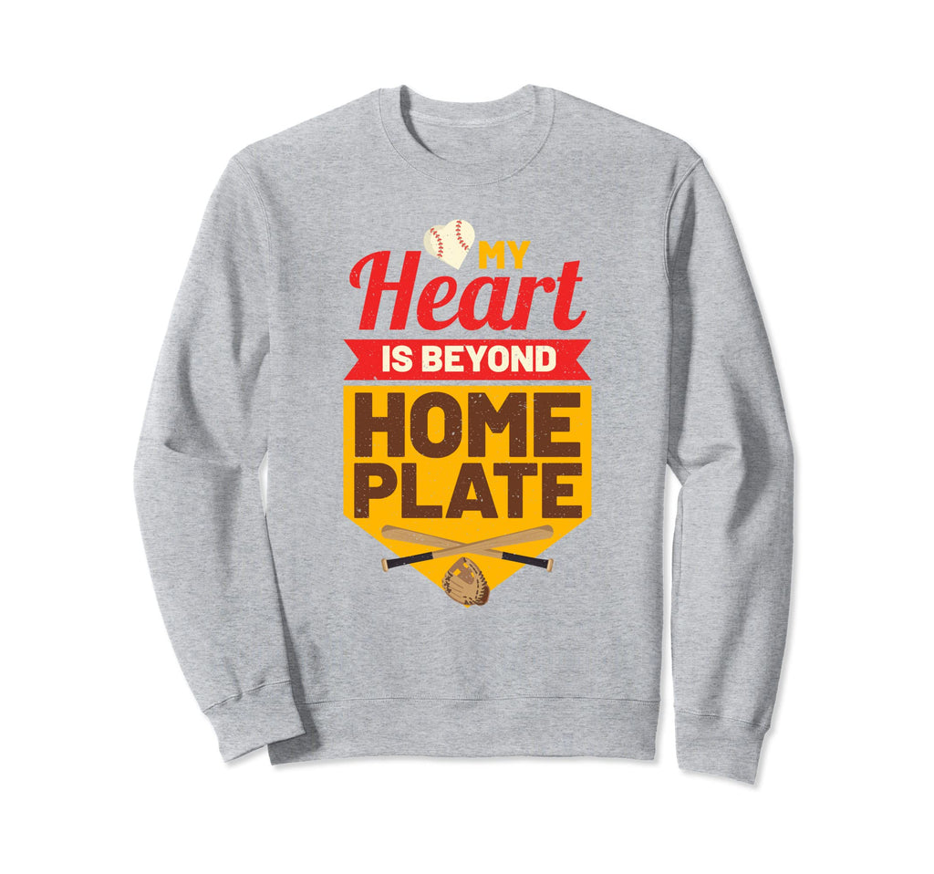 Baseball Mom My Heart Is Behind Sweatshirt - Minimalist Print Men Women - T-Shirt, Sweatshirt, Hoodie