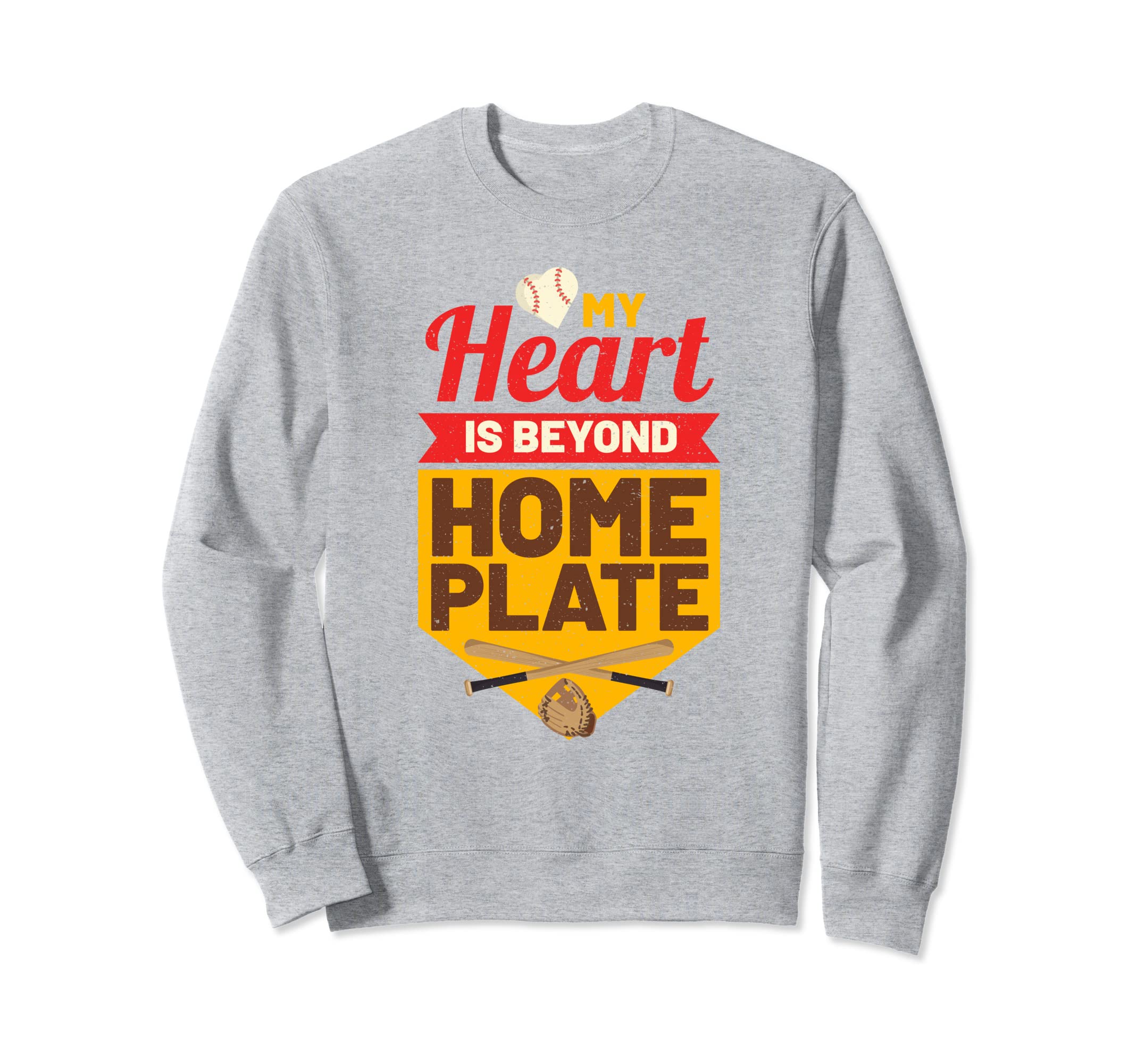 Baseball Mom My Heart Is Behind Sweatshirt - Minimalist Print Men Women - T-Shirt, Sweatshirt, Hoodie