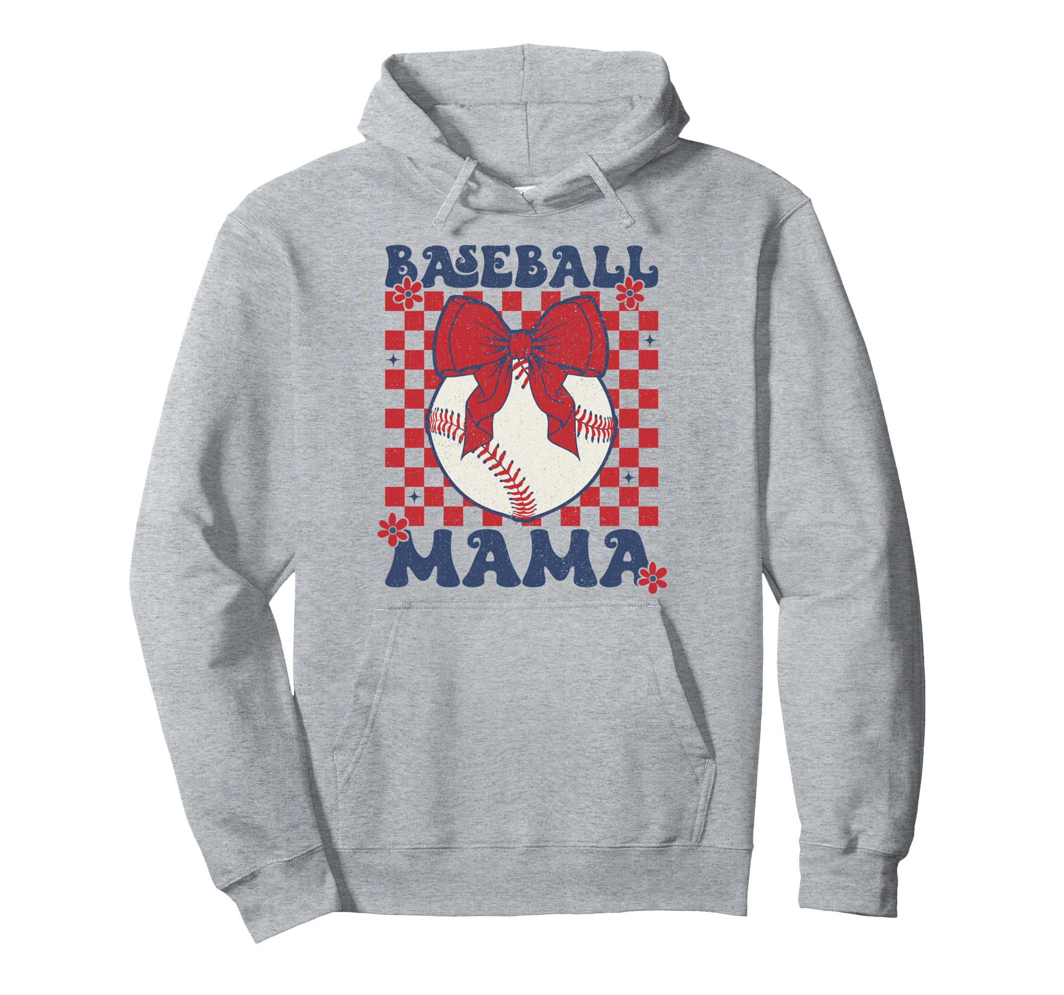 Baseball Mama Coquette Bow Game Hoodie - Casual Everyday Wear for Adults - T-Shirt, Sweatshirt, Hoodie