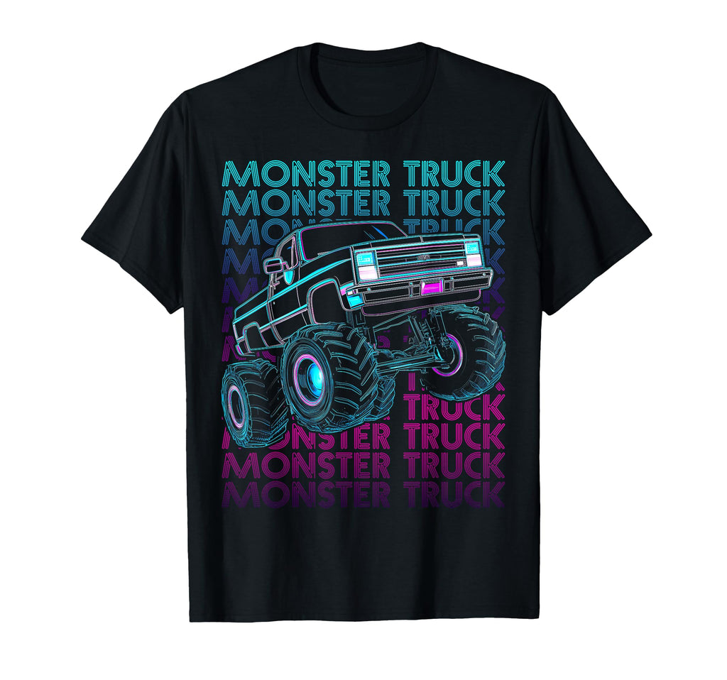 Monster Trucks 4 Wheeler Offroad Vaporwave T-Shirt - Graphic Print Unisex - T-Shirt, Sweatshirt, Hoodie