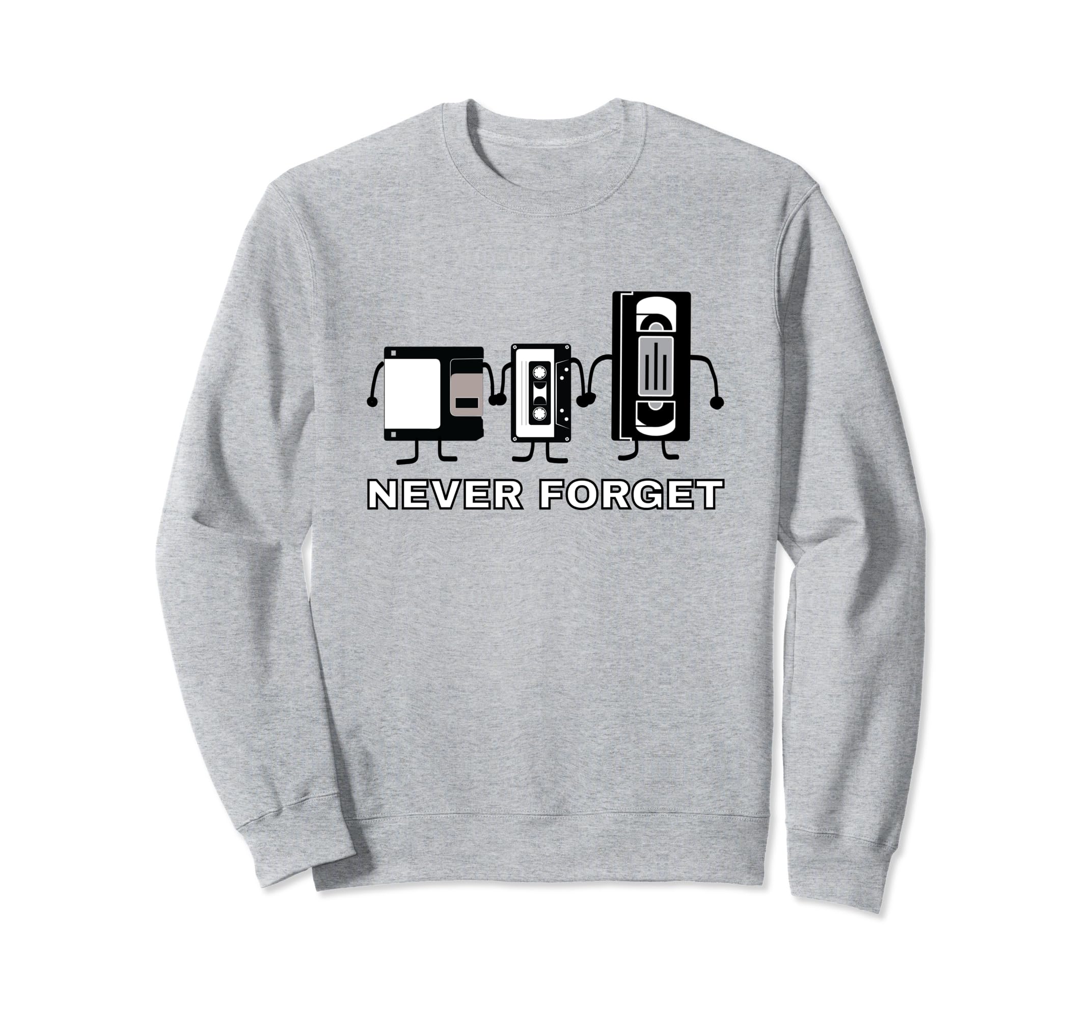 Never Forget Cassette Tape Vhs Gamer Old Sweatshirt - Graphic Print Unisex - T-Shirt, Sweatshirt, Hoodie
