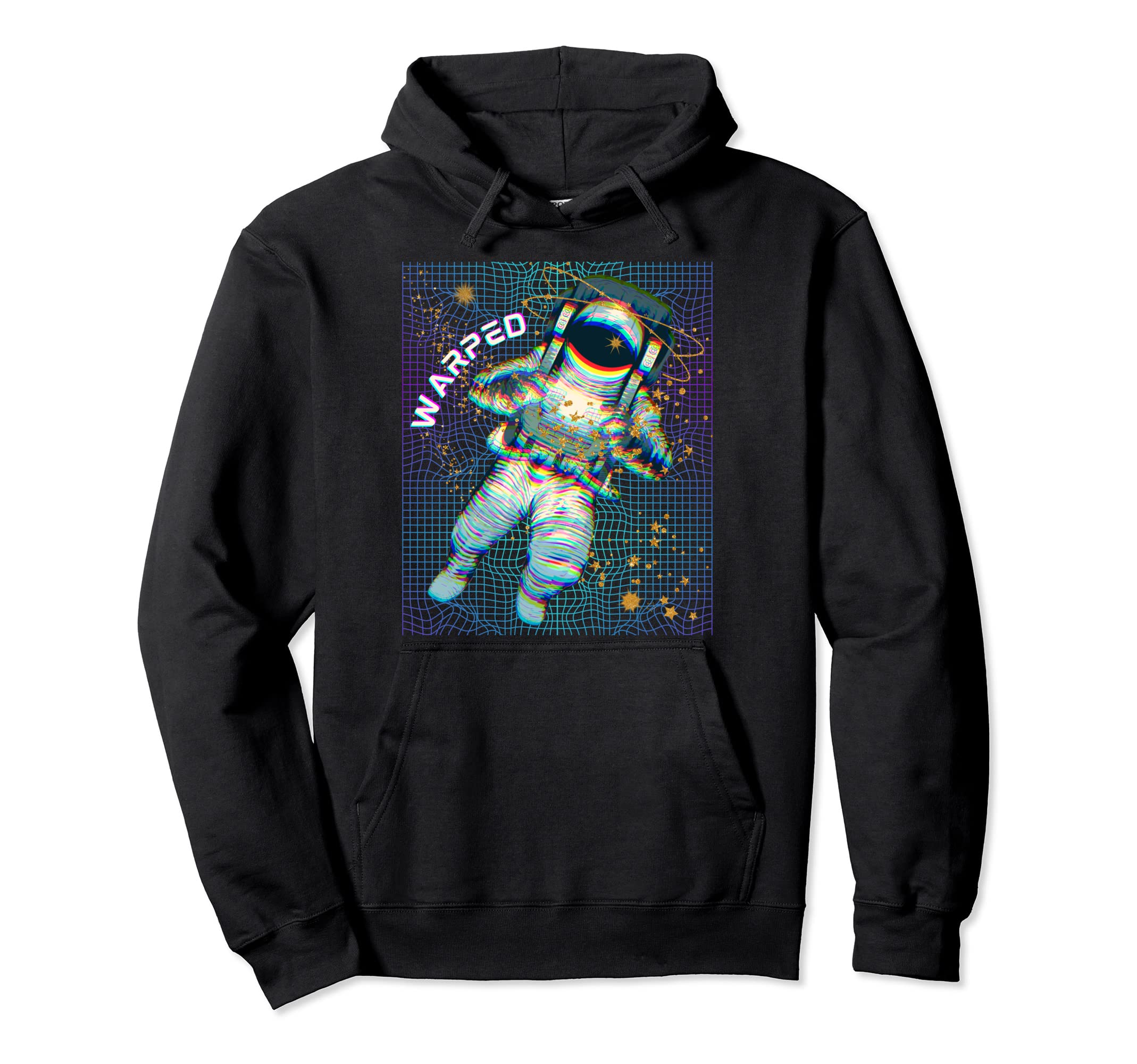 Cosmic Space Astronaut Glitchy Hoodie - Aesthetic Graphic for Adults - T-Shirt, Sweatshirt, Hoodie