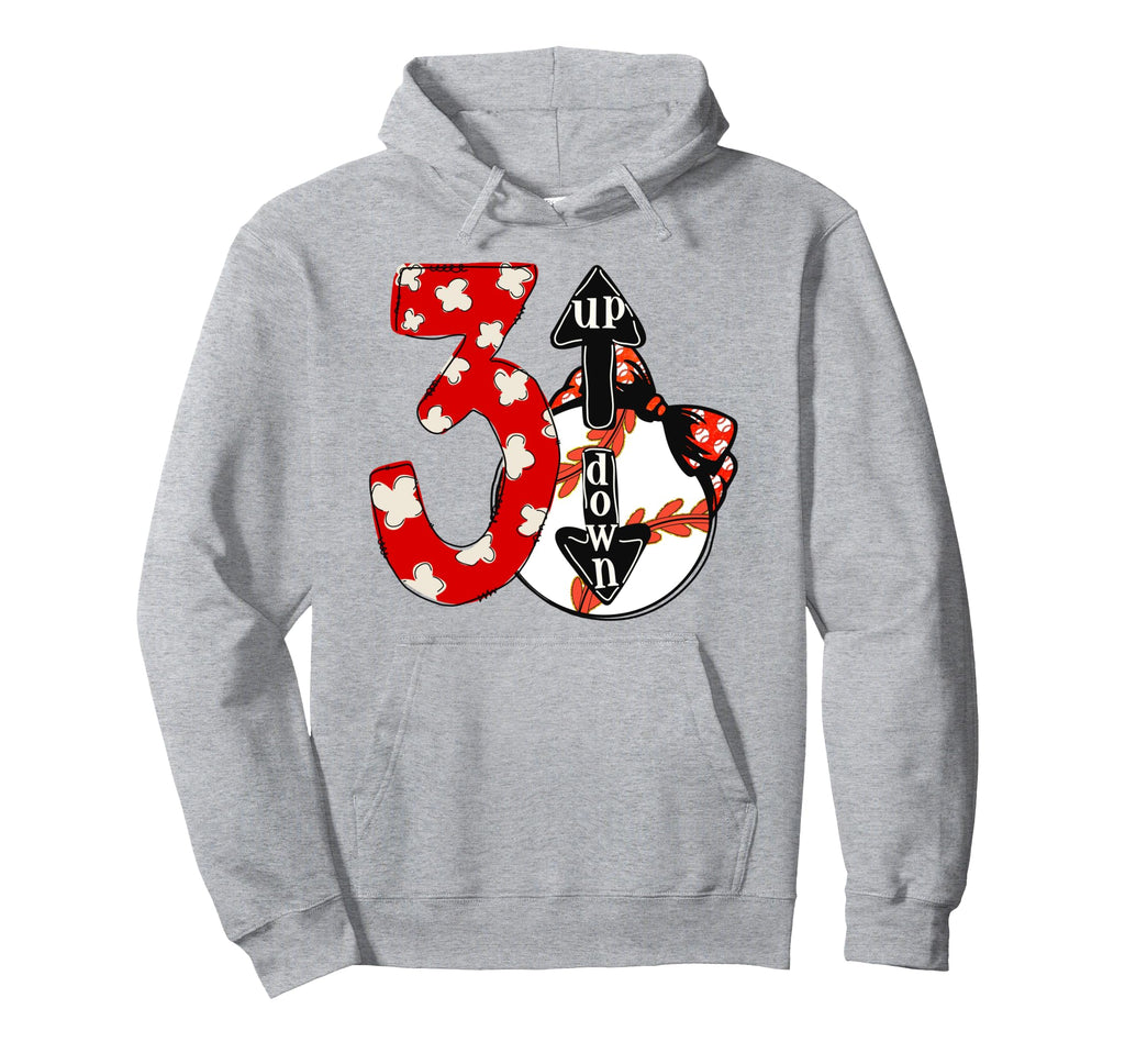 3 Up Down Baseball Mama Softball Hoodie - Fun Novelty Design for Adults - T-Shirt, Sweatshirt, Hoodie