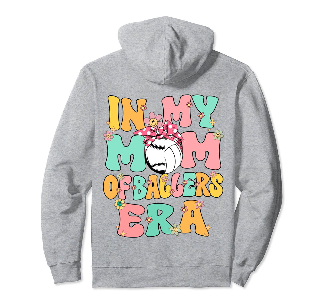 My Mom Ballers Era Groovy Volleyball Hoodie - Novelty Apparel Men Women - T-Shirt, Sweatshirt, Hoodie