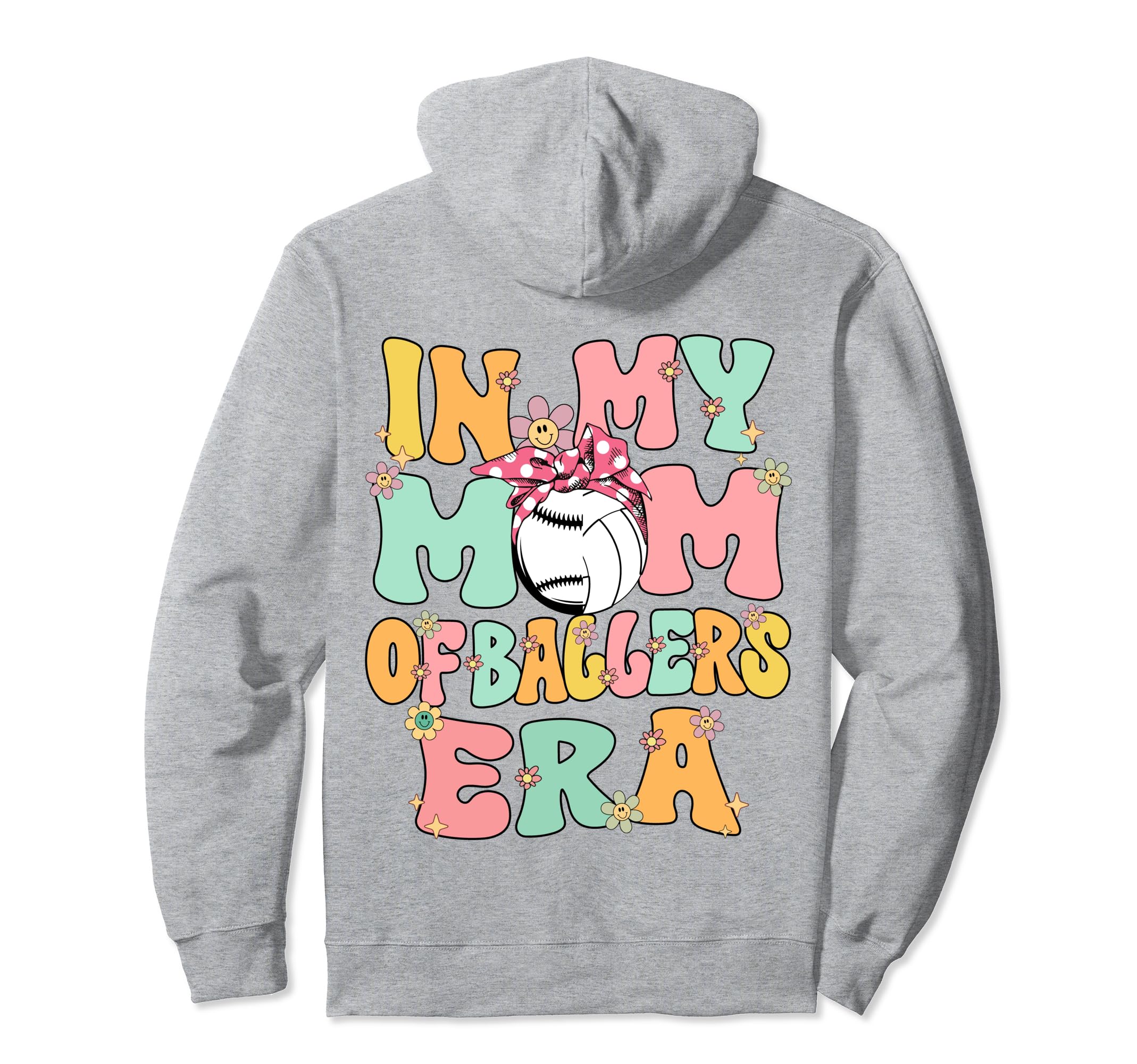 My Mom Ballers Era Groovy Volleyball Hoodie - Novelty Apparel Men Women - T-Shirt, Sweatshirt, Hoodie