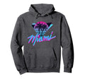 Miami Palm Trees Vaperwave Synthwave Hoodie - Minimalist Print Men Women - T-Shirt, Sweatshirt, Hoodie