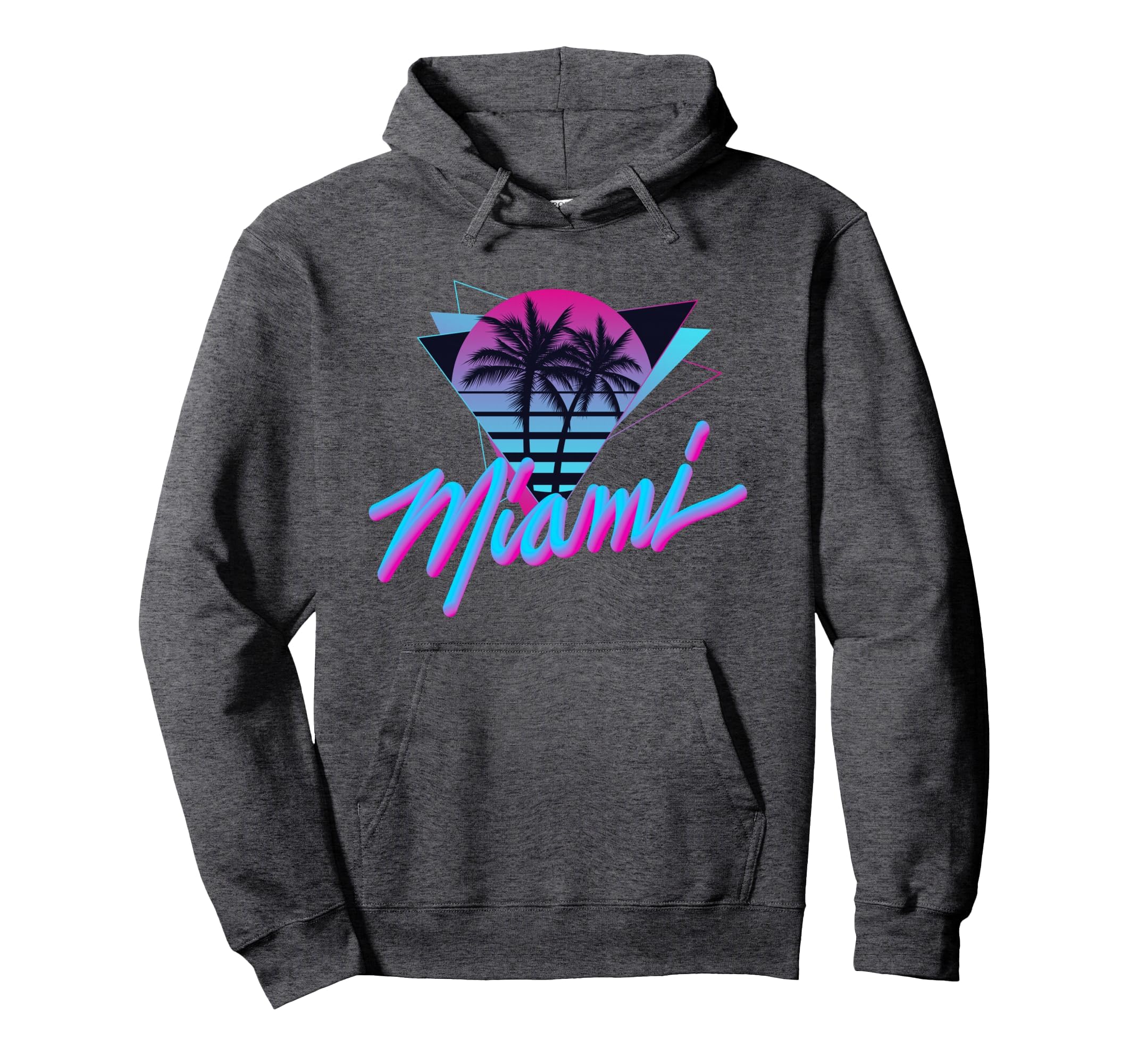 Miami Palm Trees Vaperwave Synthwave Hoodie - Minimalist Print Men Women - T-Shirt, Sweatshirt, Hoodie